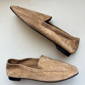 Andrea Carrano Italy Made Mara Cognac Brown Suede Flat Loafer EU 38.5. US 7.5